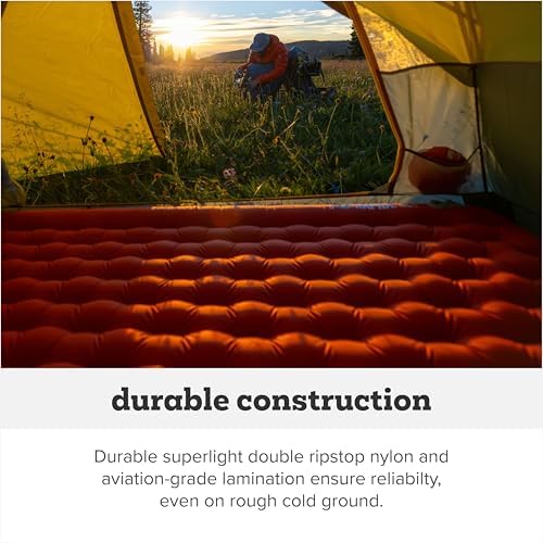 Big Agnes Rapide SL - Insulated Sleeping Pad, Ultralight, All Season Compact Backpacking and Hiking, Pumphouse Sack Included, Orange, 25x72 Wide Regular