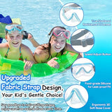 Vvinca Kids-Goggles with Nose Cover, Diving Mask Elastic Fabric Strap Anti Fog Anti Shattered Lens for Kids Swim Goggles 3-14