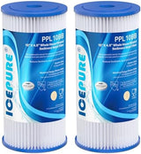 ICEPURE 20 Micron 10" x 4.5" Whole House Sediment Pleated Water Filter Replacement for GE FXHSC, Culligan R50-BBSA, Pentek R50-BB, DuPont WFHDC3001, W50PEHD, GXWH40L, GXWH35F for Well Water, 2PACK