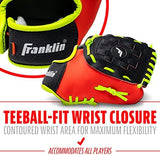 Franklin Sports Youth Teeball Glove - 9.0 Inch Neo-Grip Synthetic Leather Fielding Glove - Left & Right Handed Ready To Play with Ball