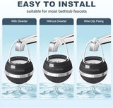 Bath Water Filter for Tub Faucet - 8 Stages Bathtub Water Filter Reduces Contaminants for Softer, Smoother Skin - 2,500 Gallons of Filtration, BPA Free (Black)