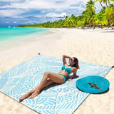 Beach Blanket Waterproof Sandproof Extra Large Beach Mat 79" X 83"/120"x108"for 1-8 Adults Quick Drying Durable Outdoor Picnic Mat for Beach Travel Camping Hiking