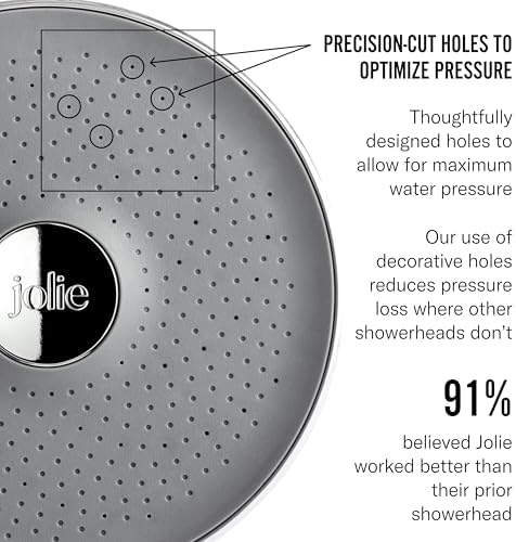 THE JOLIE FILTERED SHOWERHEAD | Clinically Tested, High Pressure Shower Filter For Healthier Hair & Skin | Reduce Hair Shedding, Protect Colored Hair, Soothe Dry Skin, Reduce Dandruff (New Jet Black)
