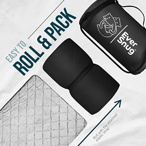 EverSnug Sherpa Waterproof Camping Blanket - Extra Thick and Warm, Large Sherpa Fleece Outdoor Blanket for Camping, Picnics, Beaches, Stadiums, Pets - Washable and Windproof for Cold Weather (Black)