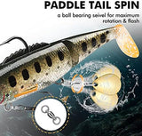 TRUSCEND Pre-Rigged Soft Fishing Lures, Well-Made Easy Catching Lures for Family Fishing, Great Action Swimbaits with Spinner, All-Conditions Fishing Gear for Bass Trout Walleye, Crappie Fishing Jigs