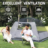 Happy Travel Camping Tent, 4 Person Dome Tents for Camping with Rainfly, Waterproof Clip Easy Setup Portable Family Tent with Mesh Windows, 20% More Headroom Backpacking Tents for Camping & Hiking