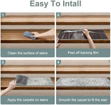 Carpet Stair Treads Non Slip 15PCS, 8" X 30" Edging Stair Runner for Wooden Steps Indoor, Resistant Stair Rugs with Reusable TPE Adhesive Backing, Residue Free Mat for Kids, Elders, Pets, Taupe