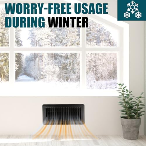 VOISEN Floor Register 4x10, 4 Pack Black Floor Register Vents,Heavy Duty Steel Walkable Floor Vents,Vent Covers for Home Floor