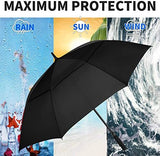 MRTLLOA 54/62/68/72 Inch Automatic Open Golf Umbrella, Extra Large Oversize Double Canopy Vented Windproof Waterproof Stick Umbrellas for Rain
