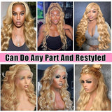 KTOOYKE 200% Density 30 Inch Honey Blonde 13x6 HD Lace Front Wig Human Hair Body Wave Lace Frontal Wigs Human Hair Pre Plucked 27# Honey Blonde Wig Glueless Wigs
