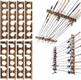 Ghosthorn Holds Up to 12 Rods Fishing Pole Racks Wall or Ceiling Mounted Holders for Garage Storage Organizer Gear Equipment Gifts