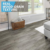 Art3d Peel and Stick Floor Tile Vinyl Wood Plank 36-Pack 54 Sq.Ft, Deep Gray, Rigid Surface Hard Core Easy DIY Self-Adhesive Flooring