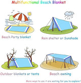 BYDOLL Beach Blanket 78''X81'' 4-7 Adults Oversized Lightweight Waterproof Sandproof Blanket for Beach Large Picnic Mat Travel Camping