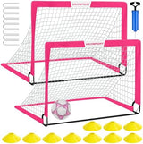 Kids Soccer Goals for Backyard Set - 2 of 4' x 3' Portable Soccer Goal Training Equipment, Pop Up Toddler Soccer Net with Soccer Ball, Soccer Set for Kids and Youth Games, Sports