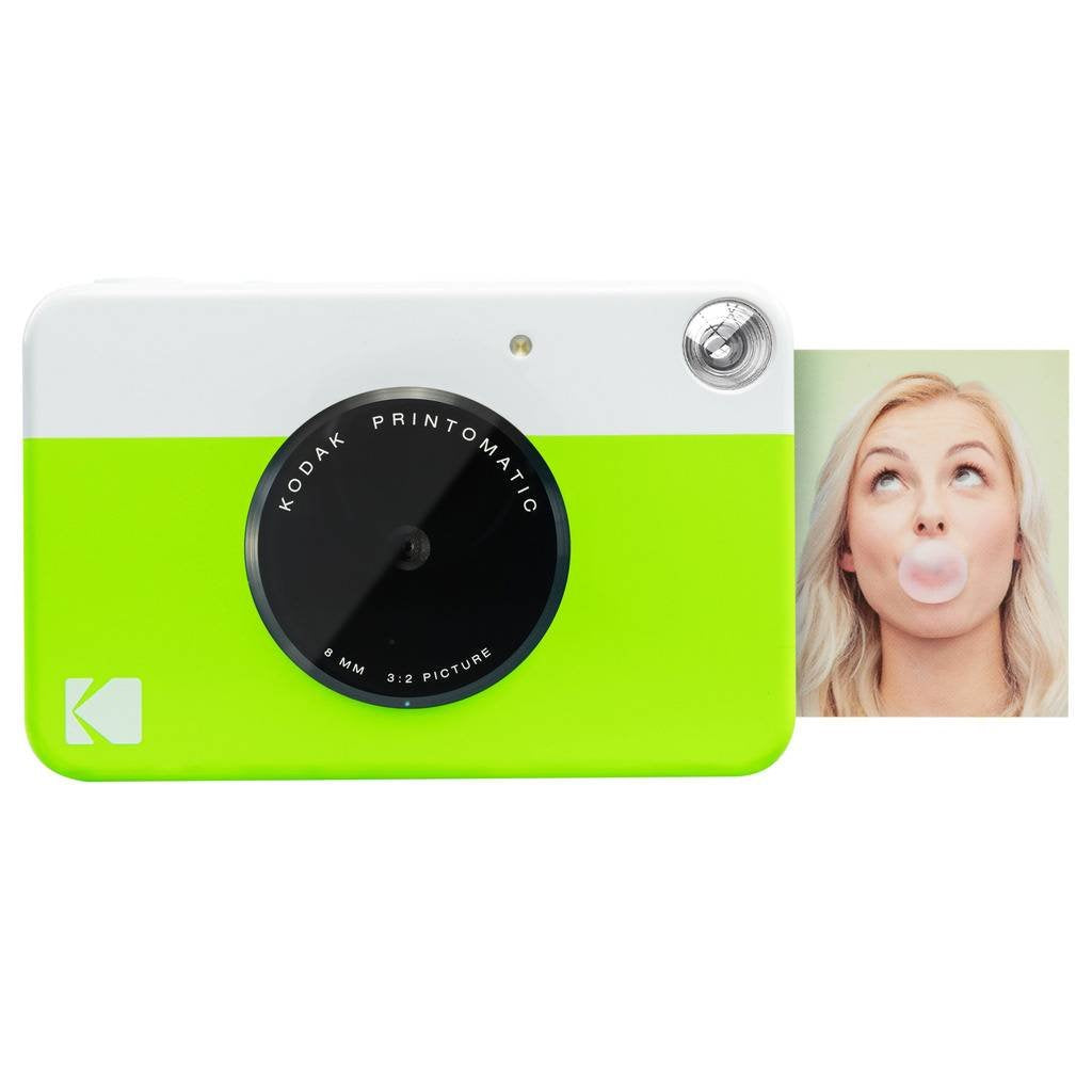 KODAK Printomatic Full-Color Instant Print Camera Starter Bundle + Carrying Case + Zink 20pk Photo Paper - Colorful Photos On 2x3 Sticky-Back Paper - Fun Gift for Birthday Christmas Holiday - Green