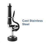 Pre Rinse Sprayer Commercial Sink Sprayer Head,1.42GPM Spray Valve Dish Nozzle with Ergonomic Handle, Faucet Parts for Commercial Kitchen Faucet,Chrome Finished（Black）