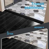 Art3d Self Adhesive Vinyl Floor Transition Strip,Laminate Floor Strip Floor Flat Divider Strip for Joining Floor Gaps,Carpet Threshold Transition,Floor Tiles（10 FT, 1.57in, Black）