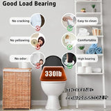 Toilet Seat Rround 16.5inch Soft Close， Toilet Lid Round PP Material Safe & Easy Clean & Quick Installation, Sturdy Accessories Never Loosen， 2 Years Support, Black…