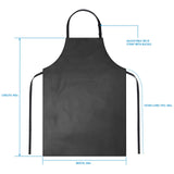 2 Pack Waterproof Rubber Vinyl Apron 40 Inch Chef Aprons for Men Heavy Duty Chemical Work Apron Extra Long Grilling Aprons with Adjustable Bib Apron for Dishwashing Lab Butcher Cooking Kitchen Black