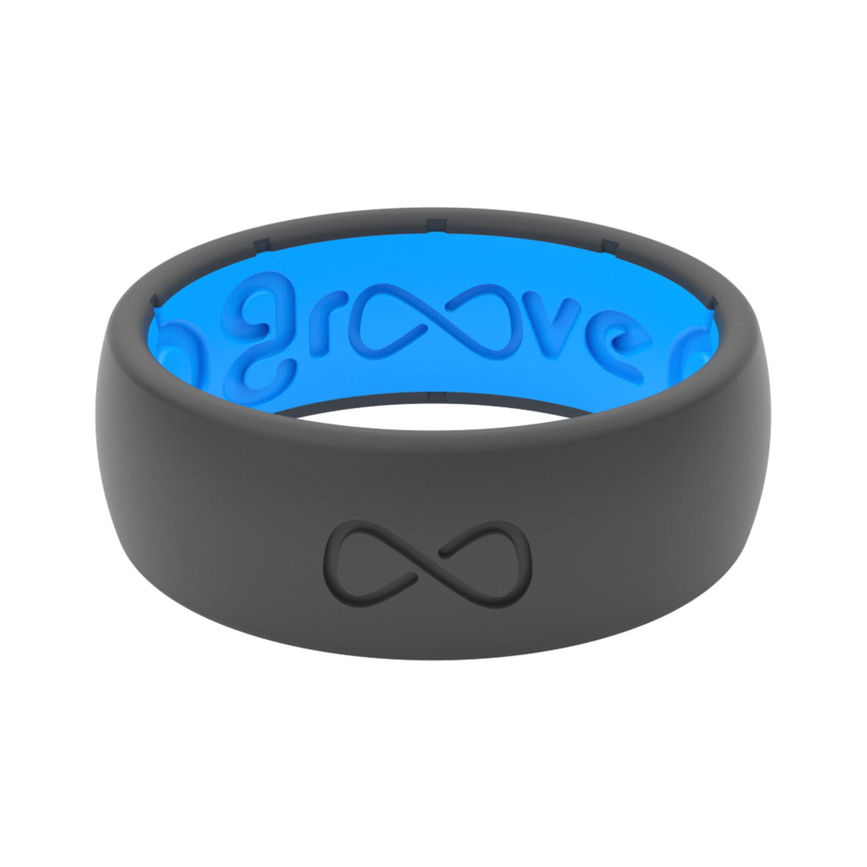 Groove Life Men's Silicone Ring, Rubber Wedding Band, Deep Stone/Blue 11