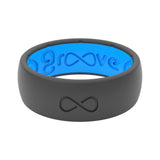 Groove Life Men's Silicone Ring, Rubber Wedding Band, Deep Stone/Blue 11