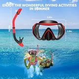 Snorkeling Gear for Adults, Dry-Top Snorkel Set Scuba Diving mask, 180°Panoramic Wide View Professional Snorkeling Gear Breathing Freely Snorkel Mask