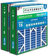 Filterbuy 20x20x5 Air Filter MERV 13 Optimal Defense (2-Pack), Pleated HVAC AC Furnace Air Filters Replacement for Trion Air Bear 255649-103 & More (Actual Size: 19.63 x 20.63 x 4.88 Inches)