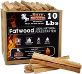 10 lbs. Fatwood Fire Starter Sticks, Perfect Firestarters for Firepit, Campfires, Fireplaces, Bonfires, BBQ, Wood Stoves, Easy Ignition with Just 2 Sticks for Camping, Camping Essentials(10 Pound Box)