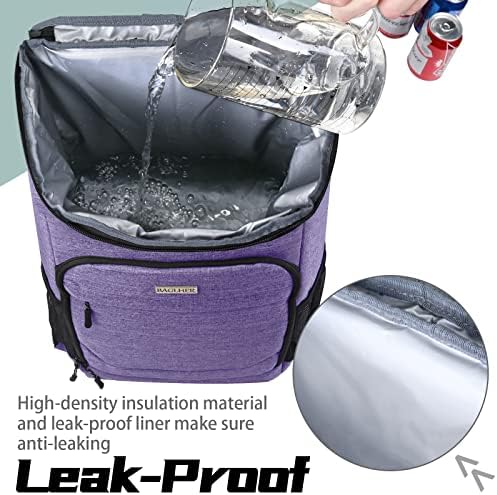 BAGLHER Lightweight Insulated Cooler Backpack - 30 Cans, Leak-Proof for Lunch, Picnic, Hiking, Camping Trips