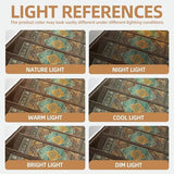 Carpet Stair Treads Non Slip 15PCS, 8" X 30" Edging Stair Runner for Wooden Steps Indoor, Resistant Stair Rug with Reusable TPE Adhesive Backing, Residue Free Mat for Elders, Pets, Amber&Cyan