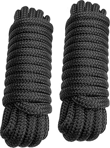 Dock Lines: 5/8" x 30' Double Braided Nylon Boat Dock Lines - Premium Boat Ropes for Secure Docking with 16" Loop - Marine Grade Boat Rope/Dock Line - Sturdy Dock Lines for Boats - 2 Pack
