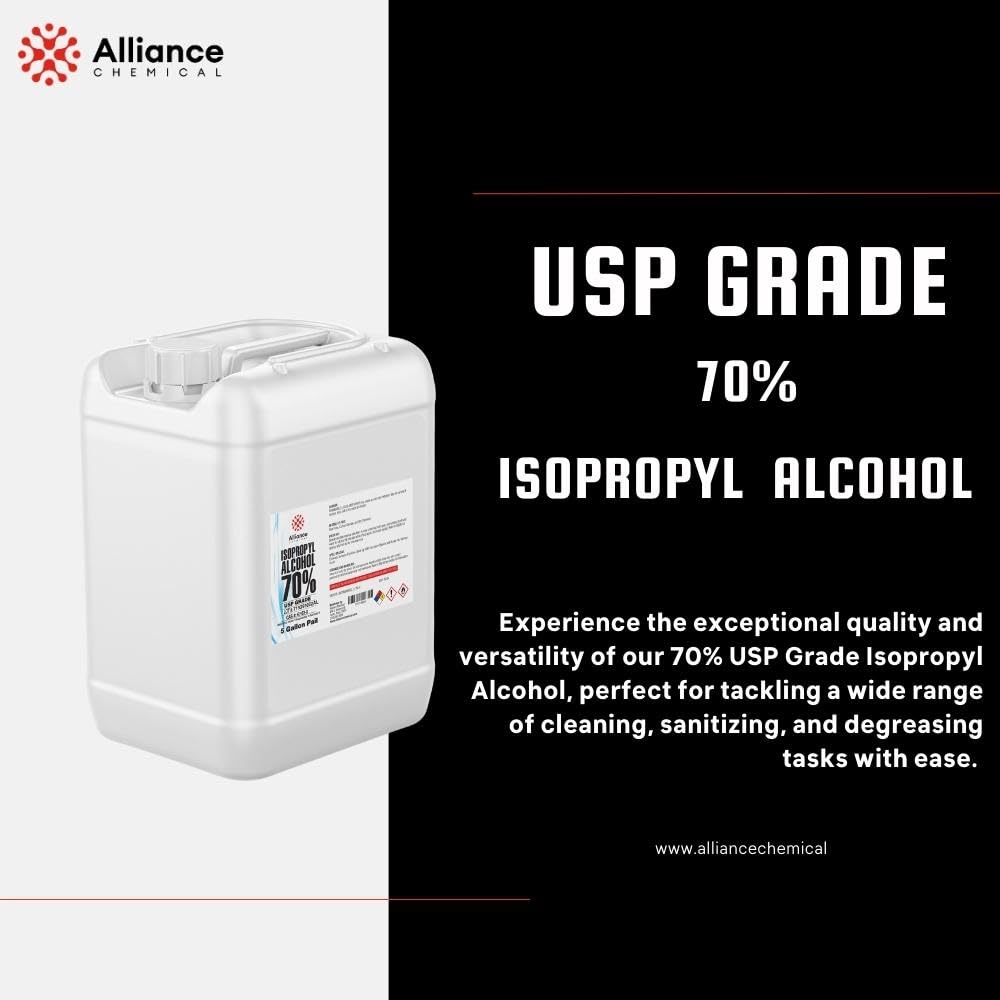 Isopropyl Alcohol (IPA) 70% - USP Grade - Quart Spray Bottle 4-Pack (128 FL Oz Total) - Rubbing Alcohol - Alliance Chemical - Made in America