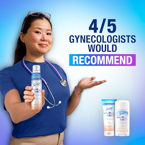 Secret Whole Body Deodorant Cream for Women, Peach & Vanilla Blossom Scent, Aluminum Free Deodorant, 72 HR Odor Protection, 3.0 oz