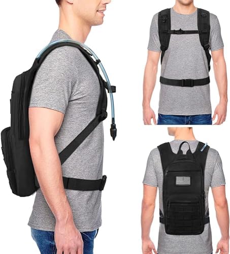 NOOLA 3L Hydration Backpack, Water Backpack with TPU Water Bladder, Tactical Hydration Pack for Men Women, Molle Water Backpack for Hiking, Biking, and Hunting