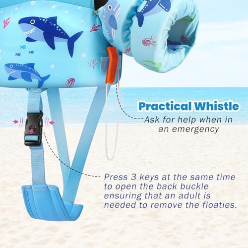 HeySplash Toddler Swim Vest, Toddler Floaties Fit 13-30 Lbs, Puddle Kids Jumper with Adjustable Strap, Pool Float Jacket Arm Floaties Baby Floatie Water Wing, Pool Sea Swimming Aid