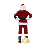 muyulin Men's Santa Claus Costume Adults Suit 7 Pcs, Deluxe Velvet Large Santa Outfits for Christmas, Cosplay Party, with hats, beard, belt