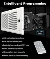 AirBlaze Z4, Quiet Register Booster Fan, Smart Vent Booster Fan with Thermostat Control & Remote Control, 10-Speed Control Heating Cooling AC Vent Fan (White, 6 x 12 inch)