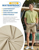PULI Golf Shorts Men 5 Inch Inseam Stretch Casual Dress Shorts with Pockets Waterproof Lightweight Quick Dry