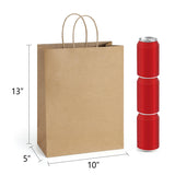 BagDream Kraft Paper Bags with Handles 10x5x13 Inch Brown 50 Pack Bulk