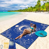 Beach Blanket Waterproof Sandproof Beach Mat 79" X 83" /10'x9'for 2-8 Adults Quick Drying Outdoor Picnic Mat Beach Accessories for Travel, Camping, Hiking