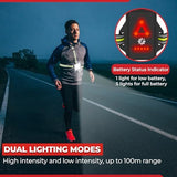 LUMEFIT Running Lights for Runners with Yellow Reflective Vest, Adjustable Beam Night Safety LED Chest Light Run, Dog Walking, and Jogging Gear, Rechargeable Headlamp Flashlight