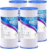 PUREPLUS 10" x 4.5" Whole House Pleated Sediment Filter for Well Water, Replacement Cartridge for GE FXHSC, Culligan R50-BBSA, Pentek R50-BB, DuPont WFHDC3001, American Plumber W50PEHD, GXWH40L, 4Pack