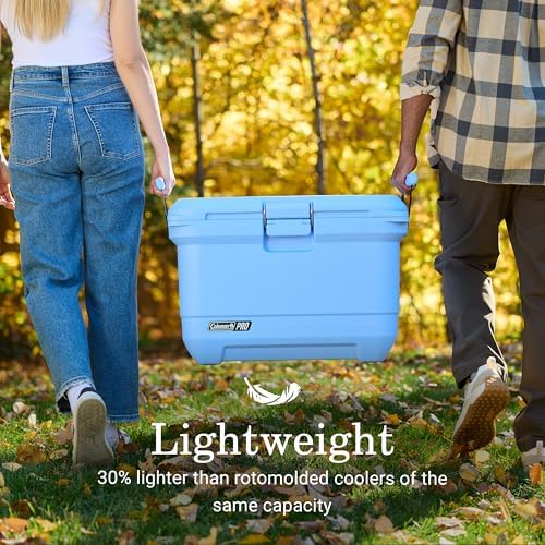 Coleman Pro 45qt Ultra-Light Premium Hard Cooler, Extra-Thick Insulation Keeps Ice up to 4 Days, 74-Can Capacity