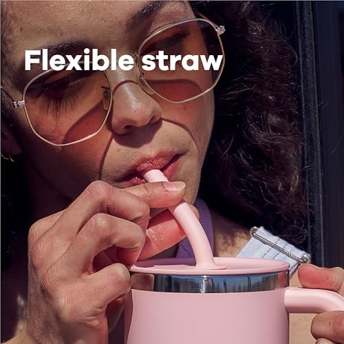 Hydro Flask 32 Oz Travel Tumbler with Handle, Lid and Straw - Insulated Stainless Steel in 32 Oz Jelly Pink