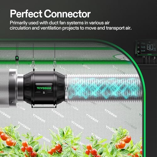 VIVOSUN 4 Inch 25 Feet Flex Air Aluminum Duct for Ventilation, 2 Clamps Included, Long Heavy-Duty Multi-Layer Dryer Hose Vent Kit, Duct Fan Systems