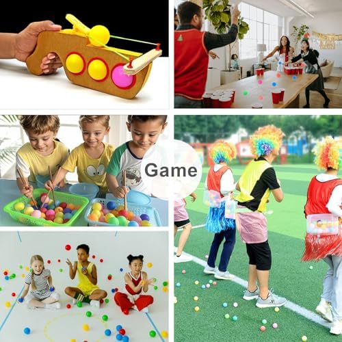 Ping Pong Balls 12 50 or 100 Pack: 3 Star Colored Table Tennis Balls for Outdoor Practice Party Games Cats Toys