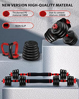 Adjustable Dumbbells, 10/25/35/55/70/90lbs Free Weight Set with Connector, 4 in1 Dumbbells Set Used as Barbell, Kettlebells, Push up Stand, Fitness Exercises for Home Gym Suitable Men/Women