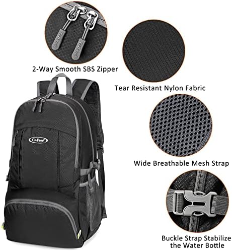 G4Free 40L Lightweight Packable Hiking Backpack, Waterproof Travel Daypack