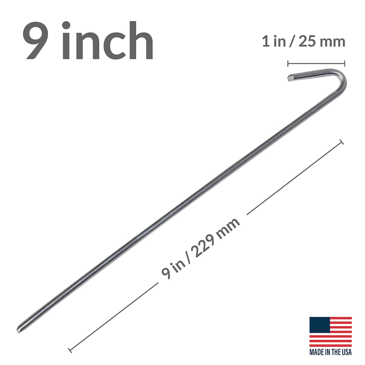 Pinnacle Mercantile 120 Pack Tent Stakes Metal Garden Edging Fence Hooks Pegs Christmas Decoration Stakes Made USA 9 inches Long