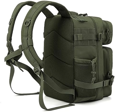 QT&QY 25L/35L/45L Military Tactical Backpack For Men Molle Daypack 3 Day Bug Out Bag Hiking Rucksack With Bottle Holder